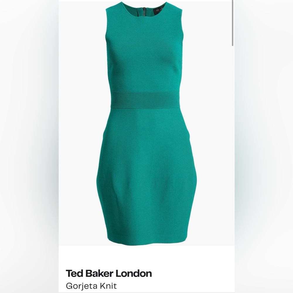 Ted Baker London Teal Sleeveless Midi Dress